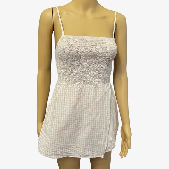 URBAN OUTFITTERS pink checkered skort romper size Small - Picture 2 of 9